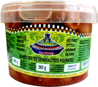 TAGINE Olivy zelené bez pecky pikantní 340 g