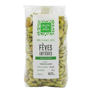 GRAIN DE FRAIS Fava fazole celé zelené 800 g